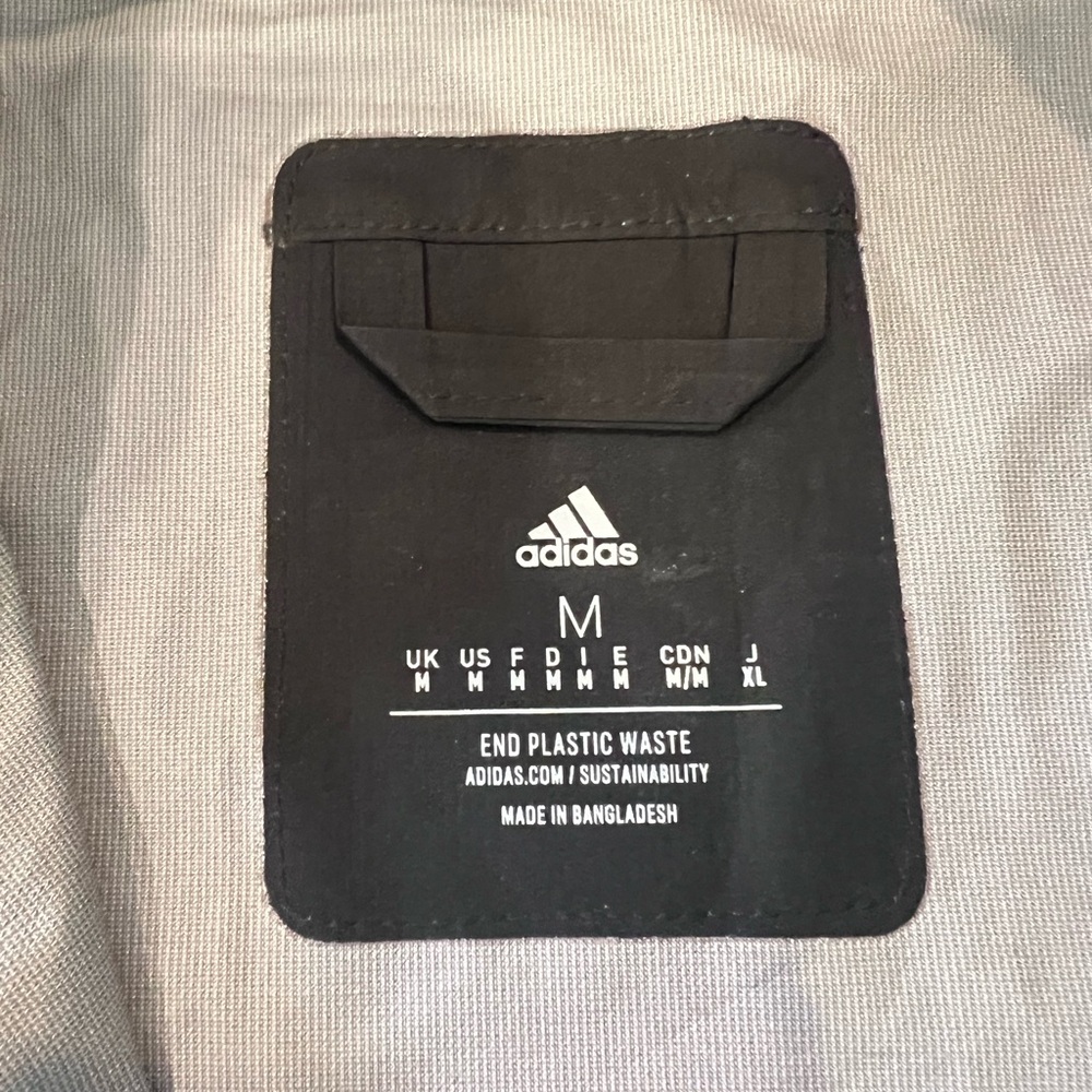 Adidas Men's Gray and Black Windbreaker with Orange Accents - Picture 3 of 4